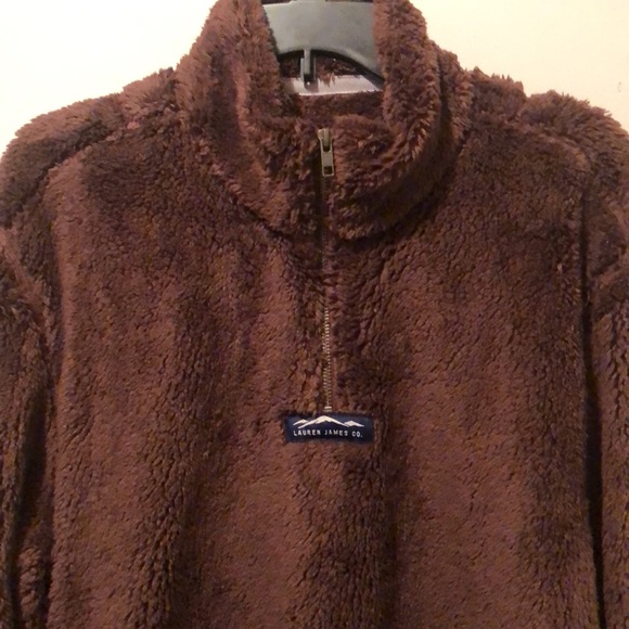 NWT Lauren James Co. Linden Sherpa Pullover in Chocolate Brown size Large. - Picture 1 of 9